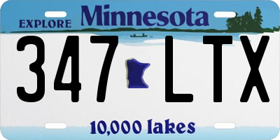 MN license plate 347LTX