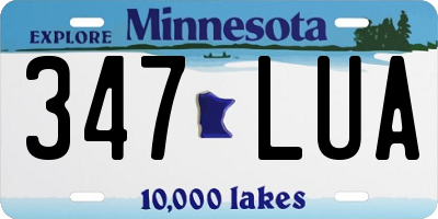 MN license plate 347LUA