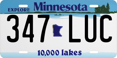 MN license plate 347LUC