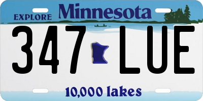 MN license plate 347LUE
