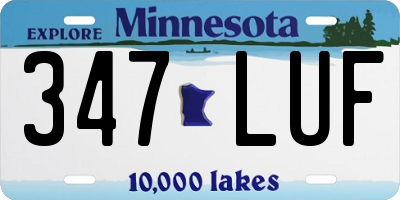MN license plate 347LUF