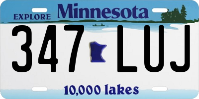 MN license plate 347LUJ