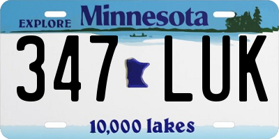 MN license plate 347LUK
