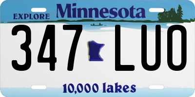 MN license plate 347LUO