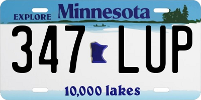 MN license plate 347LUP