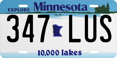 MN license plate 347LUS
