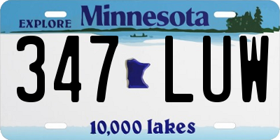 MN license plate 347LUW