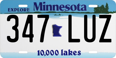 MN license plate 347LUZ