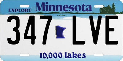MN license plate 347LVE