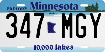 MN license plate 347MGY