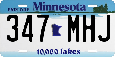 MN license plate 347MHJ