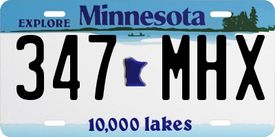 MN license plate 347MHX