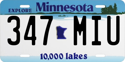 MN license plate 347MIU