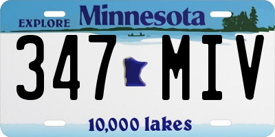 MN license plate 347MIV