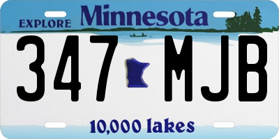 MN license plate 347MJB