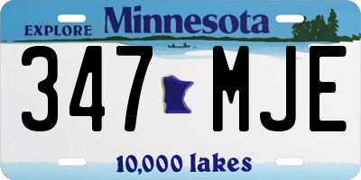 MN license plate 347MJE