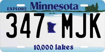 MN license plate 347MJK