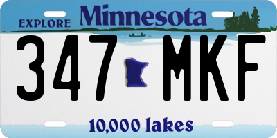 MN license plate 347MKF