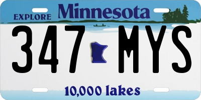 MN license plate 347MYS