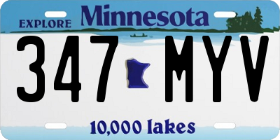 MN license plate 347MYV