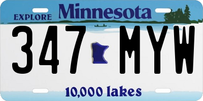 MN license plate 347MYW