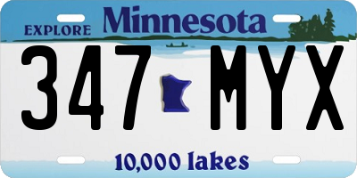 MN license plate 347MYX