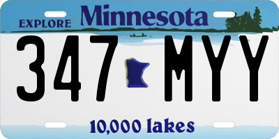 MN license plate 347MYY