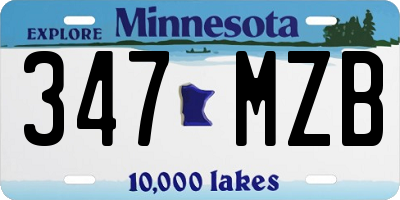 MN license plate 347MZB