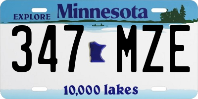MN license plate 347MZE