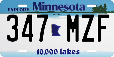 MN license plate 347MZF
