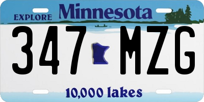 MN license plate 347MZG