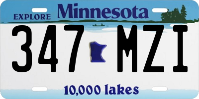 MN license plate 347MZI