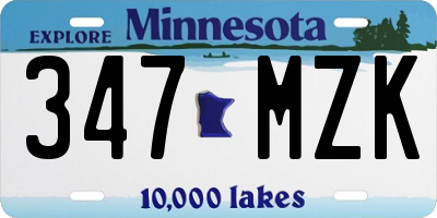 MN license plate 347MZK