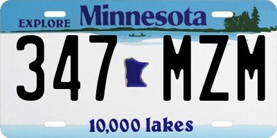 MN license plate 347MZM