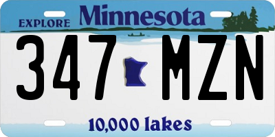 MN license plate 347MZN