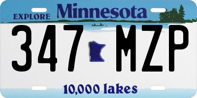 MN license plate 347MZP