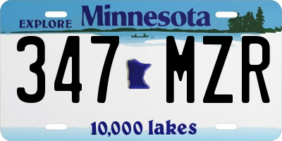 MN license plate 347MZR