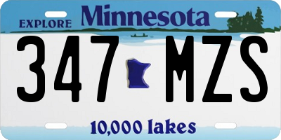 MN license plate 347MZS