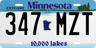 MN license plate 347MZT