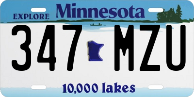 MN license plate 347MZU