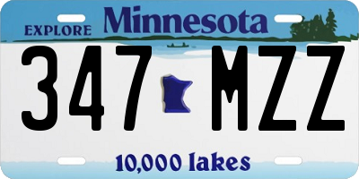 MN license plate 347MZZ