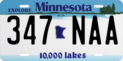 MN license plate 347NAA
