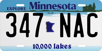 MN license plate 347NAC