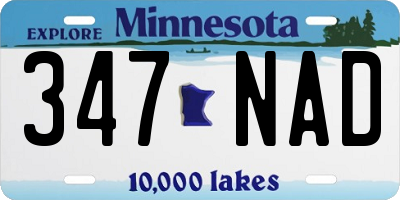 MN license plate 347NAD