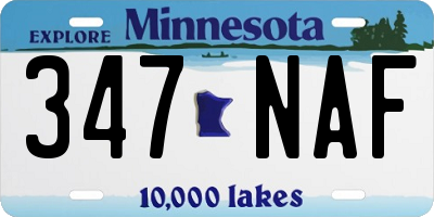 MN license plate 347NAF