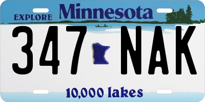 MN license plate 347NAK