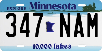 MN license plate 347NAM