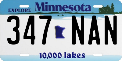 MN license plate 347NAN