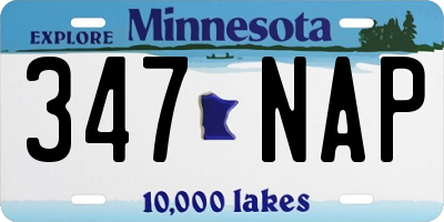 MN license plate 347NAP