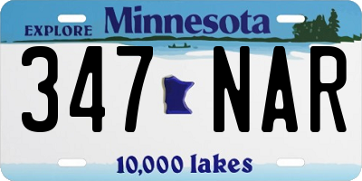 MN license plate 347NAR